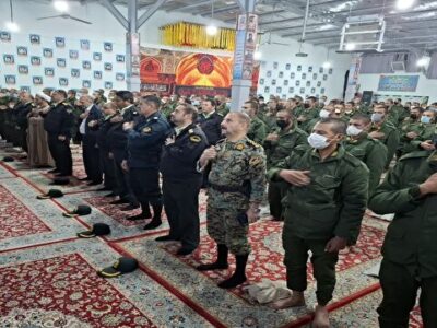 مراسم وداع با پیکر مطهر شهید گمنام در مرکز آموزشی شهیدمطهری فراجای نیشابور