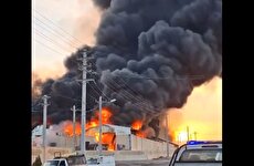 آتشسوزی شهرک صنعتی یزد مهار شد (فیلم)