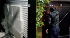 تصاویر جوش‌کاری و دیوارکشی مقابل ورودی کافه‌رستوران‌های متخلف (فیلم)