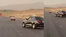 رانندگی خطرناک و حرکات دیوانه وار در جاده با سرعت بسیار بالا (فیلم)