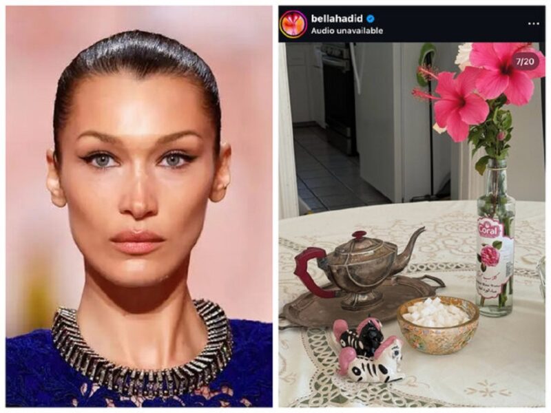 حضور گلاب و فرش ایرانی در خانه مدل مشهور؛ نماد چیست؟ (+عکس)