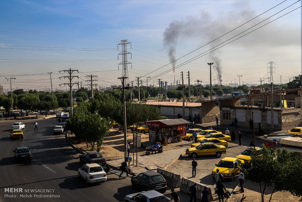 ۱۰ شهر خوزستان امروز با آلودگی شدید و افزایش ذرات مواجه شدند