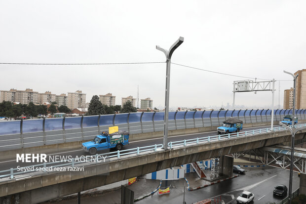 انسداد شبانه مسیر شرق به غرب تونل نیایش و پل صدر