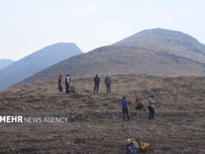 مردم پای جنگل الیت ایستاده اند