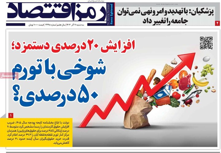 روزنامه اقتصادی 11 اذر