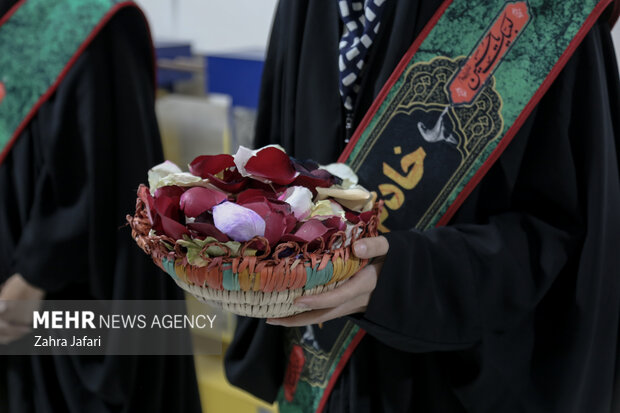 تشییع دو شهید گمنام در دانشگاه فرهنگیان پردیس فاطمه الزهرا بندعباس