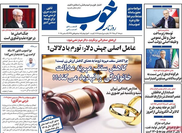 روزنامه 15 آذر 1404