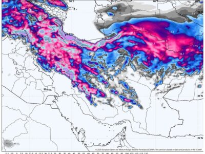 هفته پربارش در راه است؛ بارش‌های بالای ۱۰۰ میلی‌متر در برخی نقاط کشور